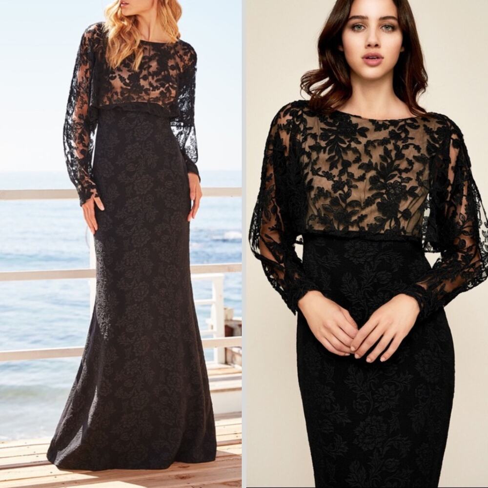 TADASHI SHOJI DRESS 12 WHIMSIGOTH FAIRY GRUNGE EDGY BLACK LACE RYDER WITCHY